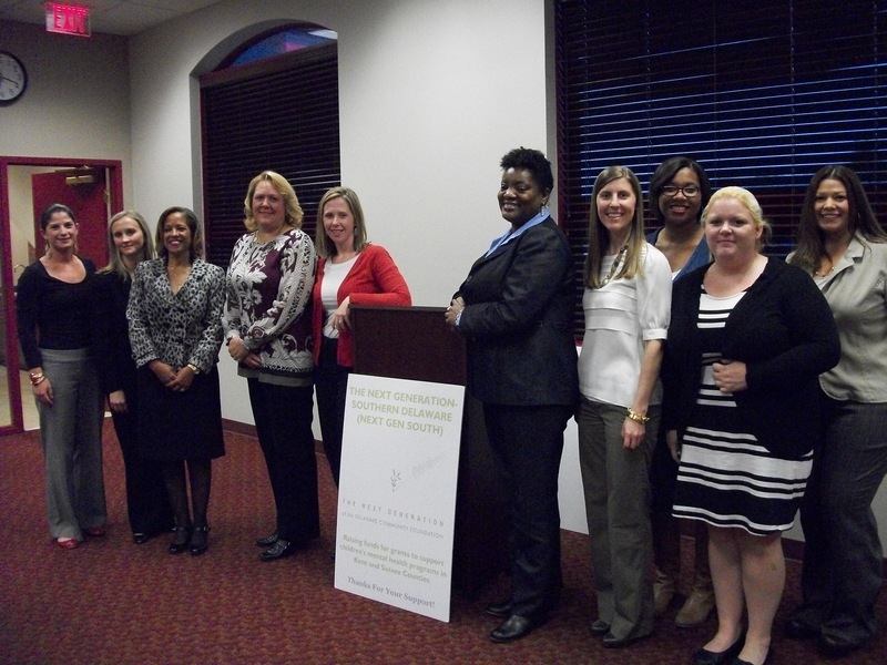 Members of the Next Gen-South grants committee and representatives from grant recipients La Esperanza, Girl Scouts of the Chesapeake Bay, and DGS gather for the presentation of grants. Pictured (l-r) are Rachael Mears, Next Gen-South; Leslie DiPietro, Next Gen-South; Claudia Poretti, La Esperanza; Christy Pennington, DGS; Kim Willson, Next Gen-South; Angela Cright, Girl Scouts of the Chesapeake Bay; Beccy Cooper, Next Gen-South; Chanta Wilkinson, Next Gen-South; Sarah Wootten, Next Gen-South; and Shannon Owens, Next Gen-South. SOURCE SUBMITTED